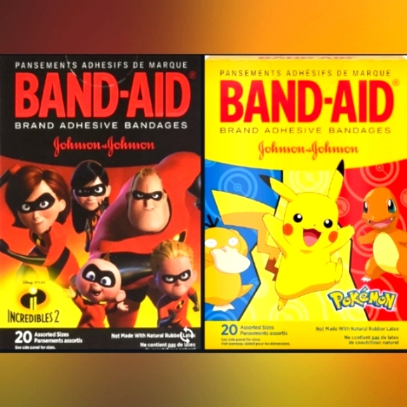 Pokemon & Incredibles-2, Band-Aid   Bandages 20 ct ea + 22 ct Taco Bandages - Picture 2 of 12
